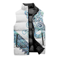 Kahui Whetu Paua shell Kowhaiwhai Taniko Personalised Sleeveless Puffer Jacket Taniwha Maori Tribal Style LT9 - Polynesian Pride