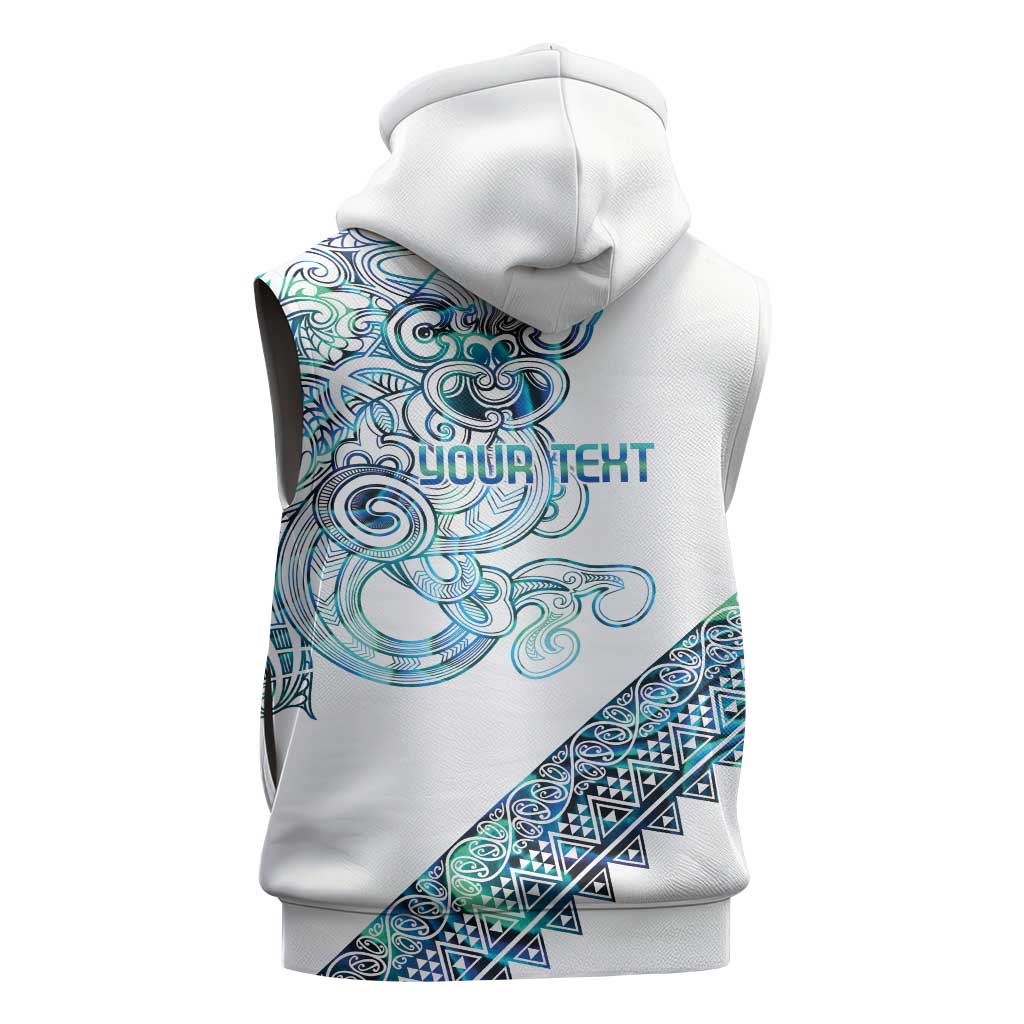 Kahui Whetu Paua shell Kowhaiwhai Taniko Personalised Sleeveless Zip Hoodie Taniwha Maori Tribal Style LT9 - Polynesian Pride
