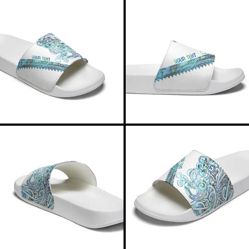 Kahui Whetu Paua shell Kowhaiwhai Taniko Personalised Slide Sandals Taniwha Maori Tribal Style LT9 - Polynesian Pride