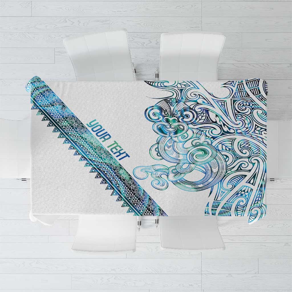 Kahui Whetu Paua shell Kowhaiwhai Taniko Personalised Tablecloth Taniwha Maori Tribal Style LT9 Blue - Polynesian Pride