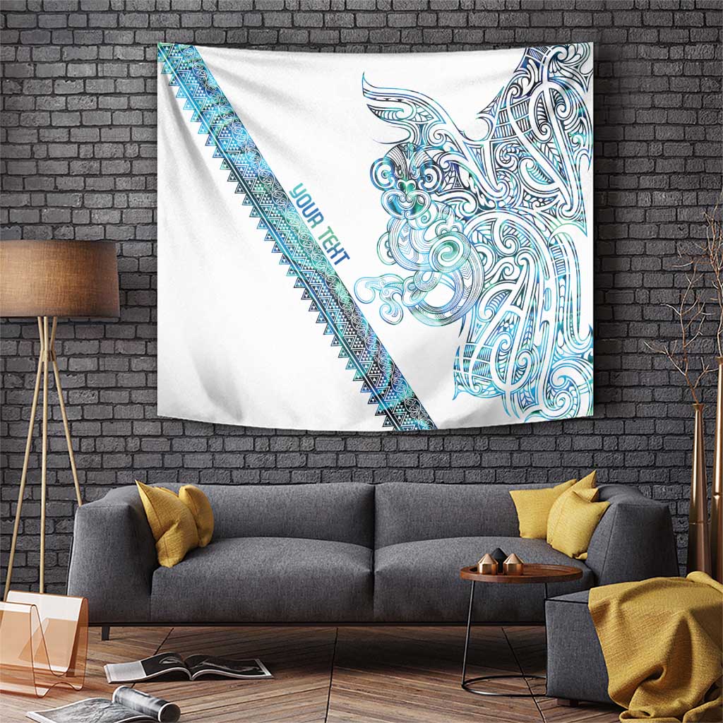Kahui Whetu Paua shell Kowhaiwhai Taniko Personalised Tapestry Taniwha Maori Tribal Style LT9 Blue - Polynesian Pride