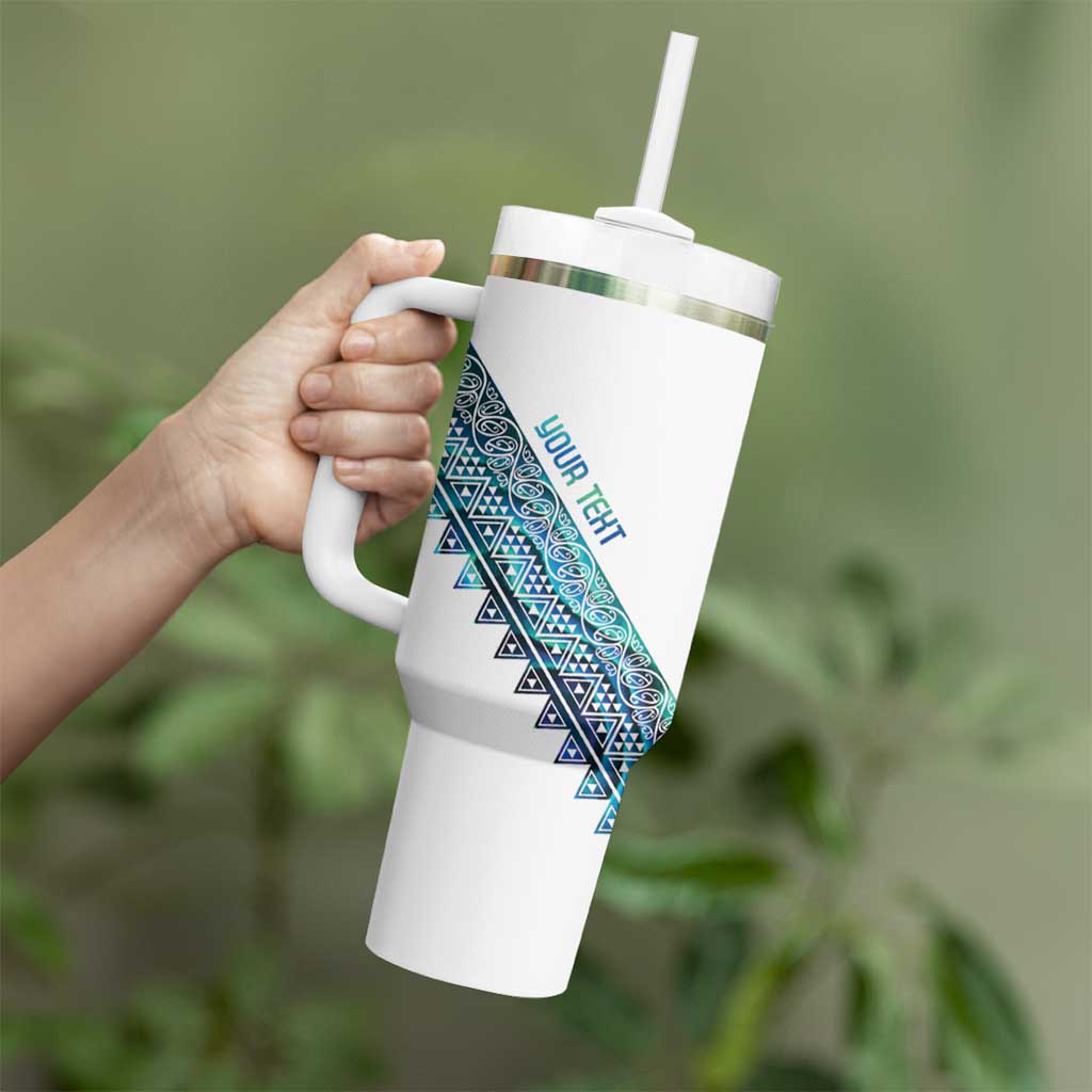 Kahui Whetu Paua shell Kowhaiwhai Taniko Personalised Tumbler With Handle Taniwha Maori Tribal Style LT9 - Polynesian Pride