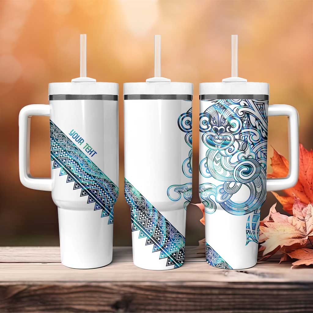 Kahui Whetu Paua shell Kowhaiwhai Taniko Personalised Tumbler With Handle Taniwha Maori Tribal Style LT9 - Polynesian Pride