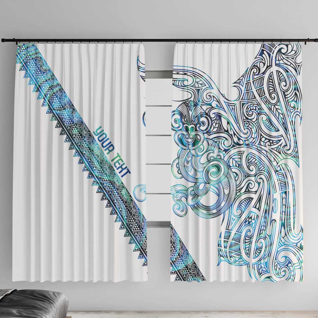 Kahui Whetu Paua shell Kowhaiwhai Taniko Personalised Window Curtain Taniwha Maori Tribal Style