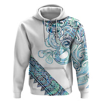 Kahui Whetu Paua shell Kowhaiwhai Taniko Personalised Zip Hoodie Taniwha Maori Tribal Style LT9 Pullover Hoodie Blue - Polynesian Pride