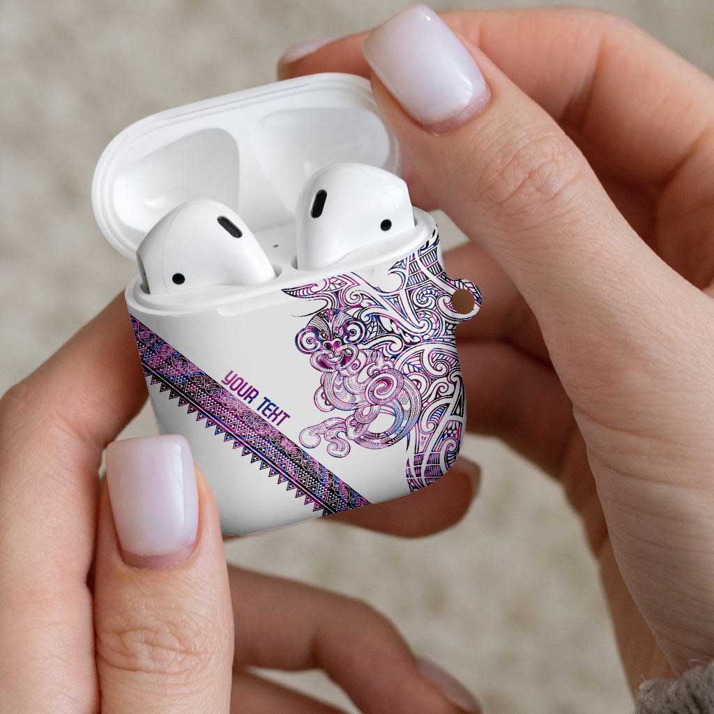 Mawhero Paua shell Kowhaiwhai Taniko Personalised AirPods Case Taniwha Maori Tribal Style LT9 - Polynesian Pride