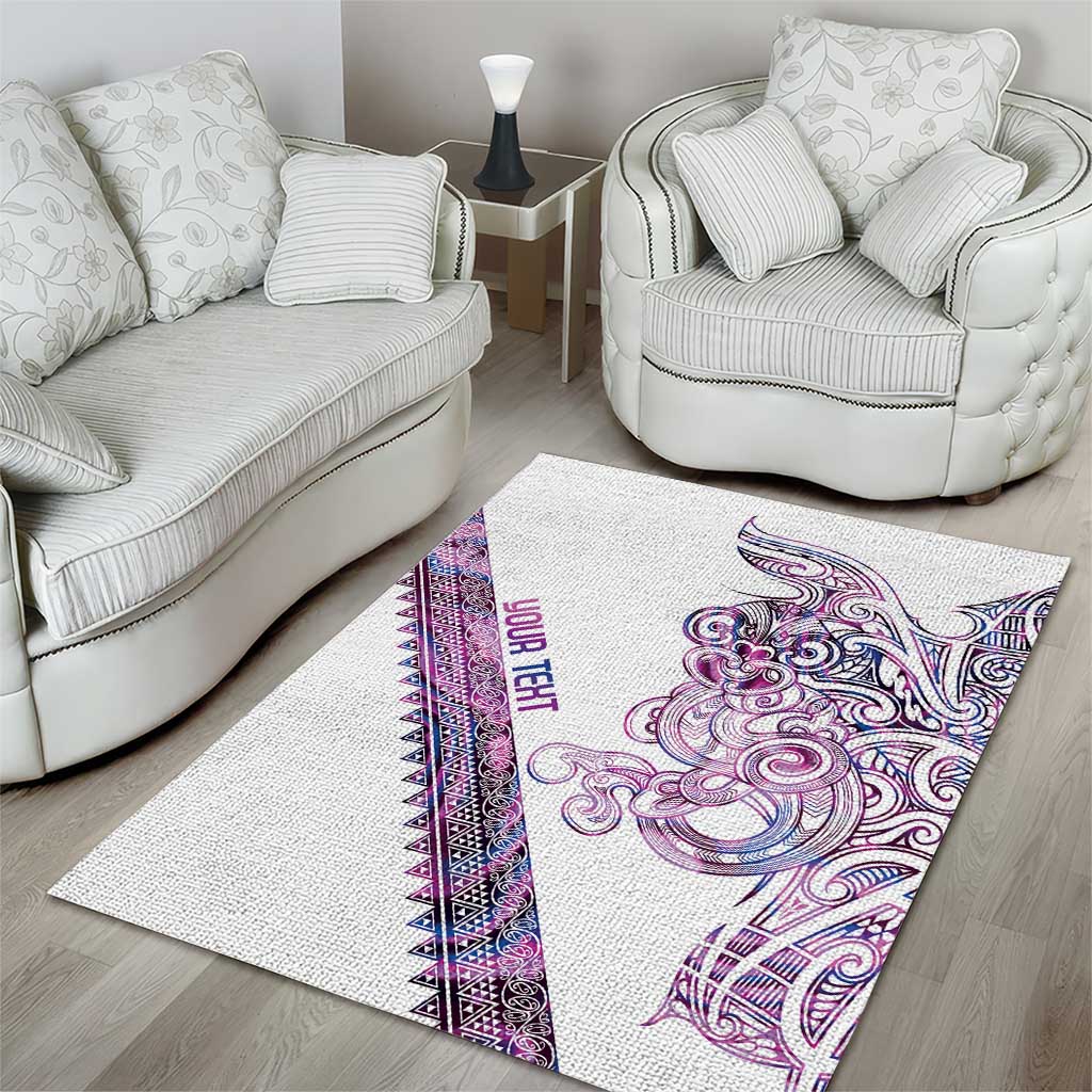 Mawhero Paua shell Kowhaiwhai Taniko Personalised Area Rug Taniwha Maori Tribal Style LT9 - Polynesian Pride