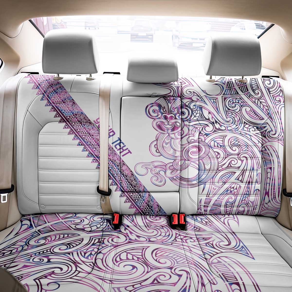 Mawhero Paua shell Kowhaiwhai Taniko Personalised Back Car Seat Cover Taniwha Maori Tribal Style LT9 - Polynesian Pride