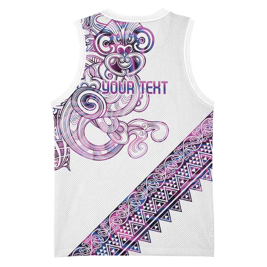 Mawhero Paua shell Kowhaiwhai Taniko Personalised Basketball Jersey Taniwha Maori Tribal Style LT9 - Polynesian Pride