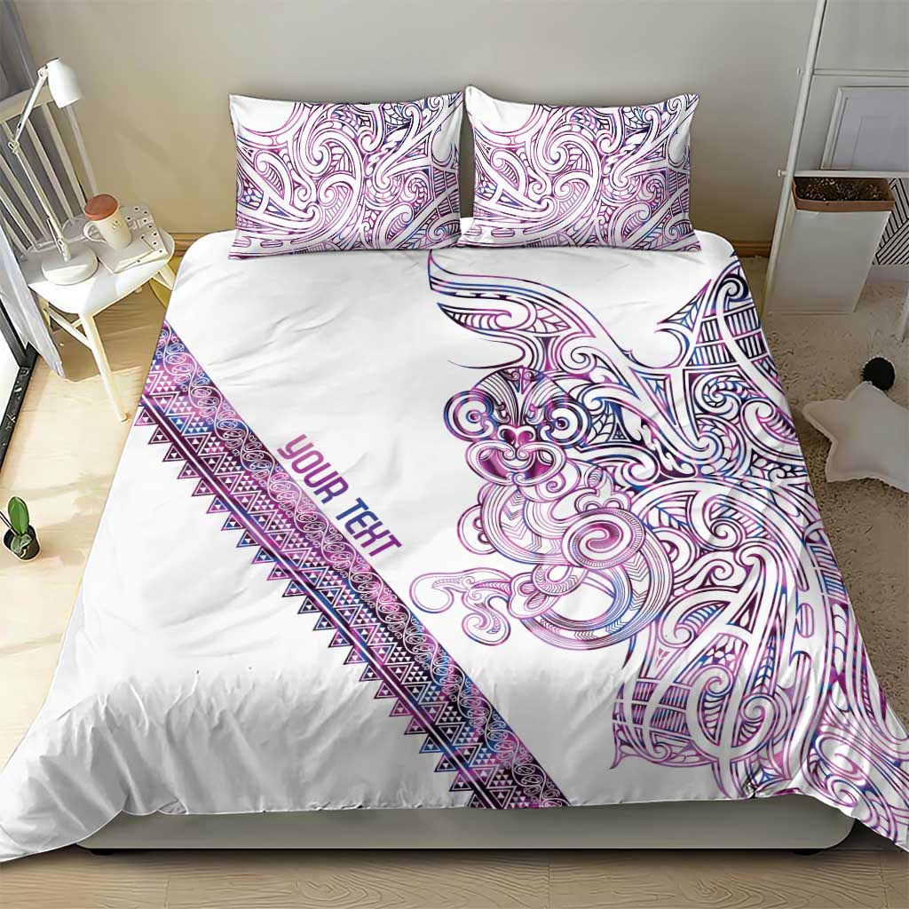 Mawhero Paua shell Kowhaiwhai Taniko Personalised Bedding Set Taniwha Maori Tribal Style