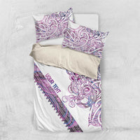 Mawhero Paua shell Kowhaiwhai Taniko Personalised Bedding Set Taniwha Maori Tribal Style