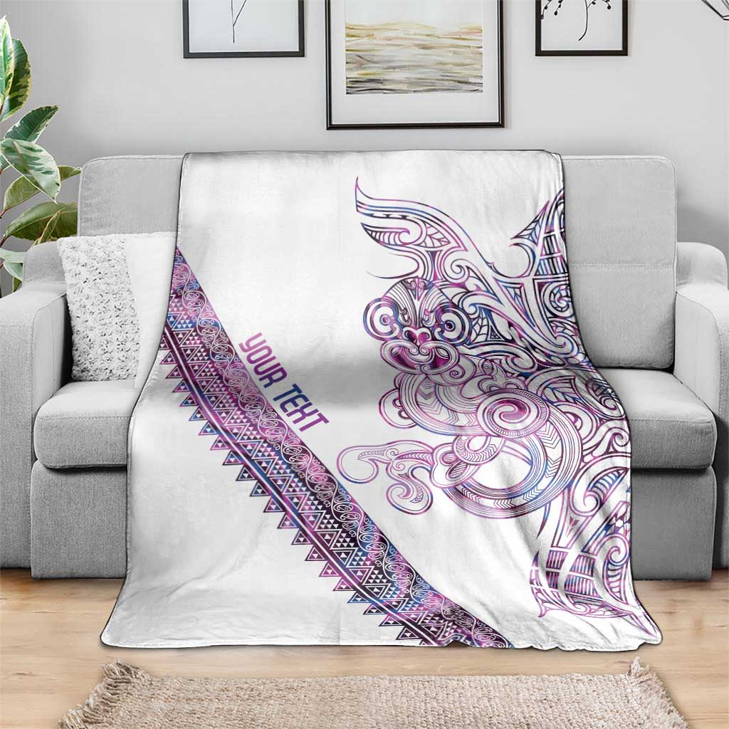 Mawhero Paua shell Kowhaiwhai Taniko Personalised Blanket Taniwha Maori Tribal Style