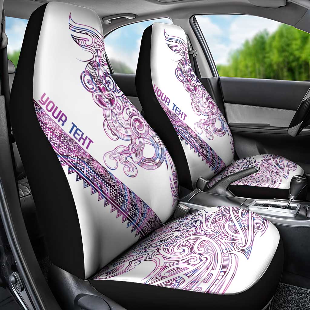Mawhero Paua shell Kowhaiwhai Taniko Personalised Car Seat Cover Taniwha Maori Tribal Style