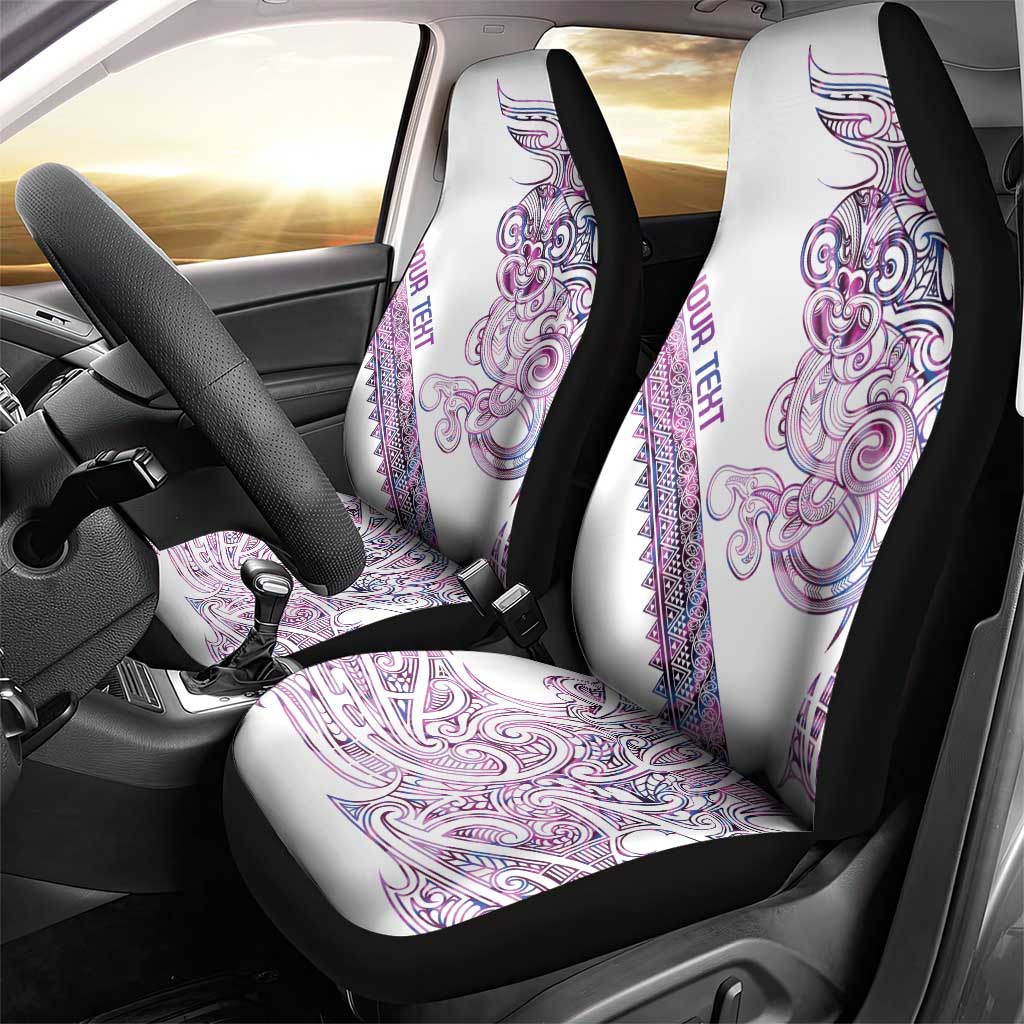 Mawhero Paua shell Kowhaiwhai Taniko Personalised Car Seat Cover Taniwha Maori Tribal Style
