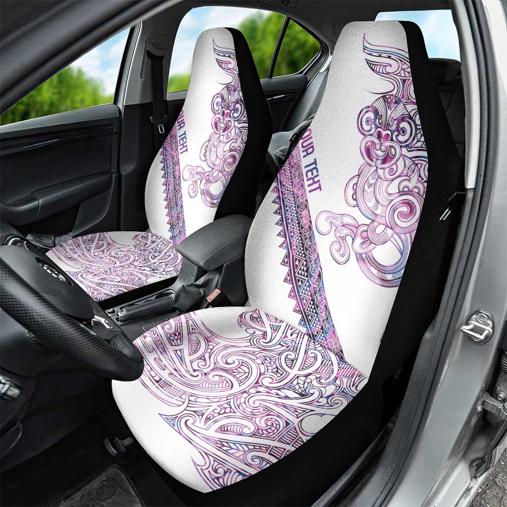 Mawhero Paua shell Kowhaiwhai Taniko Personalised Car Seat Cover Taniwha Maori Tribal Style