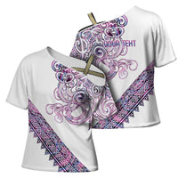 Mawhero Paua shell Kowhaiwhai Taniko Personalised Cross Shoulder Shirt Taniwha Maori Tribal Style LT9 - Polynesian Pride