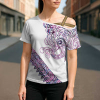 Mawhero Paua shell Kowhaiwhai Taniko Personalised Cross Shoulder Shirt Taniwha Maori Tribal Style LT9 - Polynesian Pride