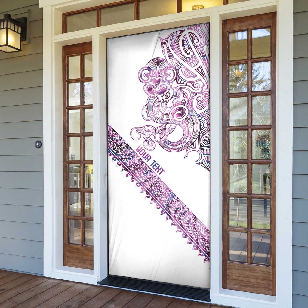 Mawhero Paua shell Kowhaiwhai Taniko Personalised Door Cover Taniwha Maori Tribal Style