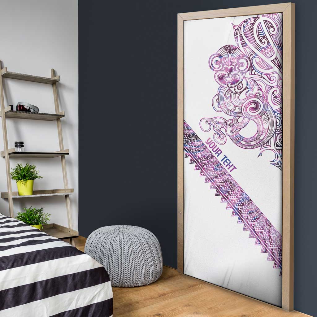 Mawhero Paua shell Kowhaiwhai Taniko Personalised Door Cover Taniwha Maori Tribal Style