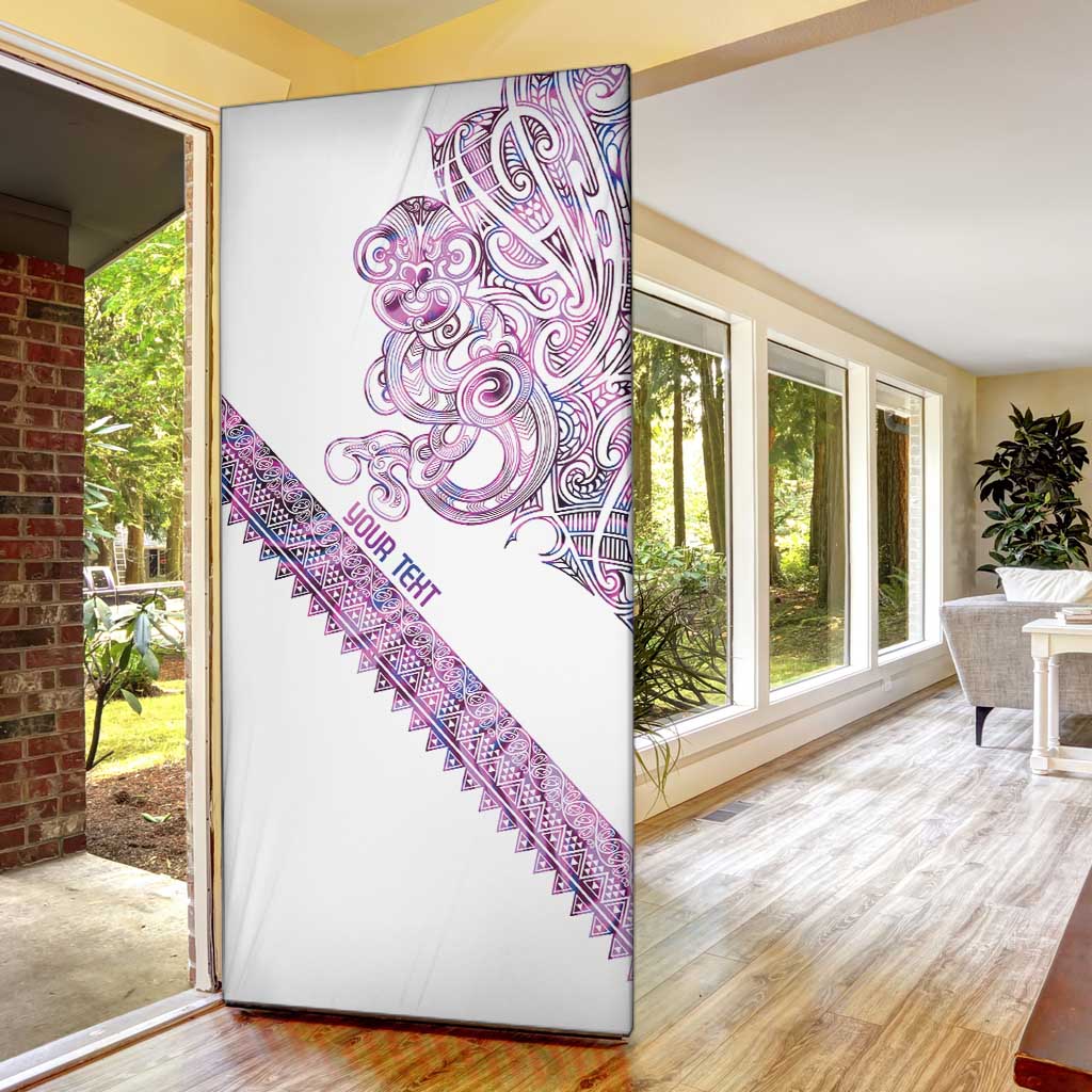 Mawhero Paua shell Kowhaiwhai Taniko Personalised Door Cover Taniwha Maori Tribal Style