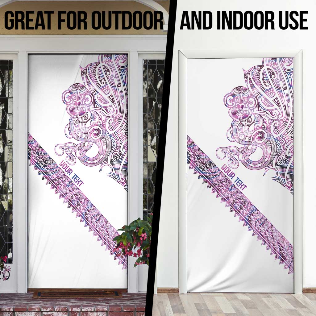 Mawhero Paua shell Kowhaiwhai Taniko Personalised Door Cover Taniwha Maori Tribal Style