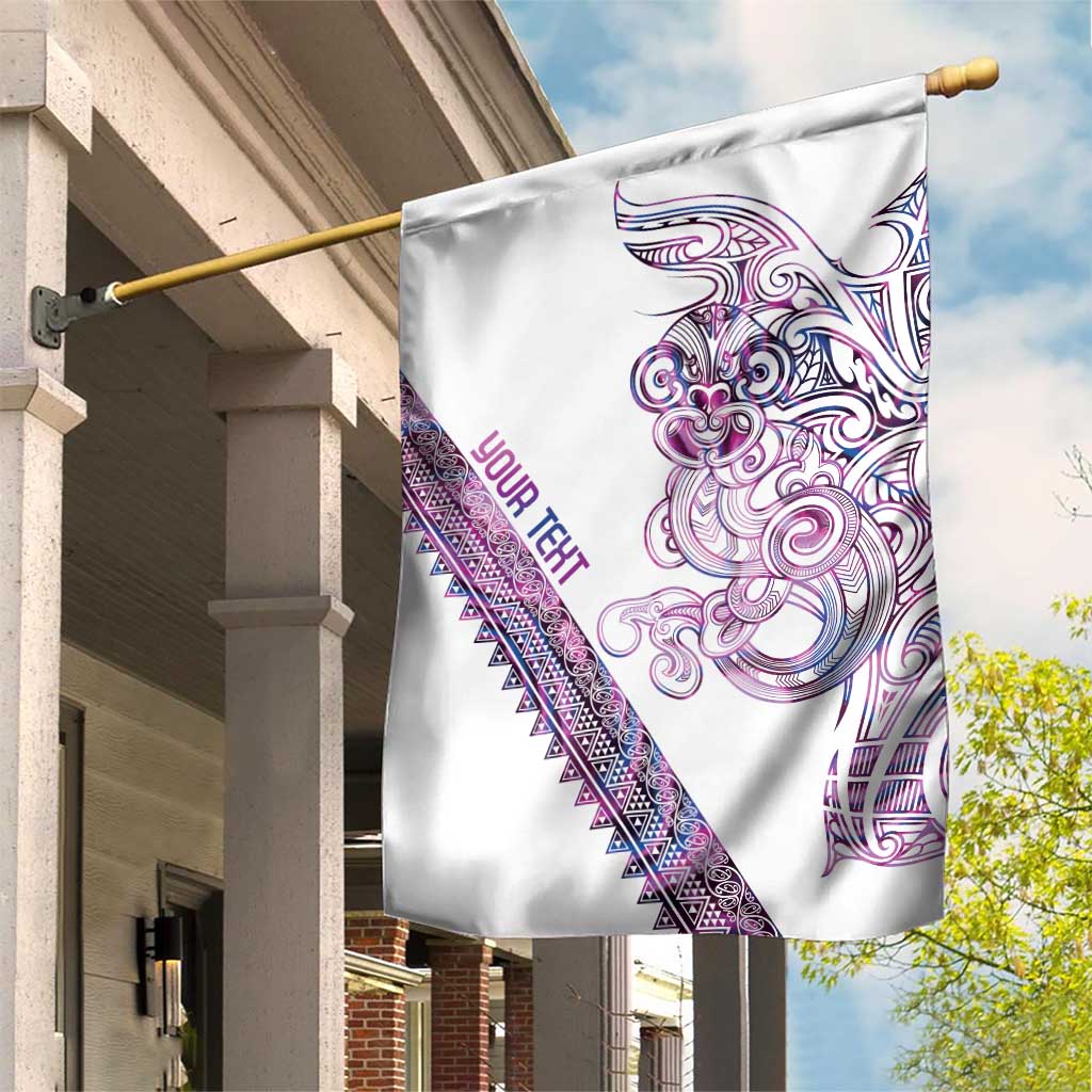 Mawhero Paua shell Kowhaiwhai Taniko Personalised Garden Flag Taniwha Maori Tribal Style LT9 House Flag Pink - Polynesian Pride