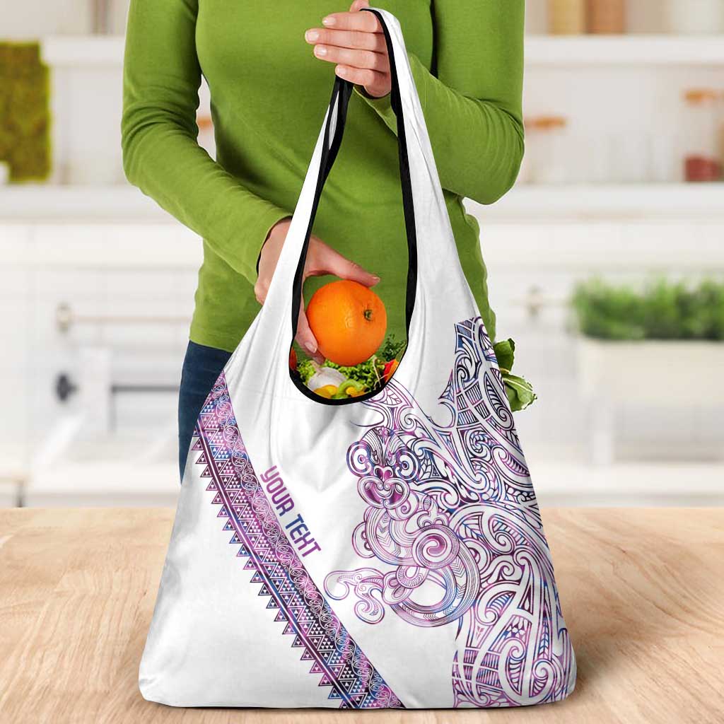 Mawhero Paua shell Kowhaiwhai Taniko Personalised Grocery Bag Taniwha Maori Tribal Style LT9 - Polynesian Pride