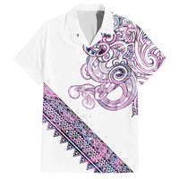 Mawhero Paua shell Kowhaiwhai Taniko Personalised Hawaiian Shirt Taniwha Maori Tribal Style LT9 Pink - Polynesian Pride