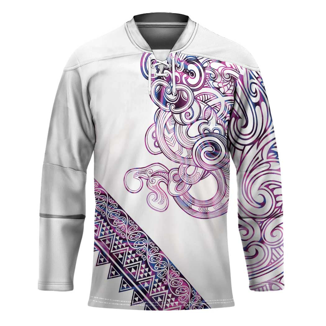 Mawhero Paua shell Kowhaiwhai Taniko Personalised Hockey Jersey Taniwha Maori Tribal Style LT9 Unisex Pink - Polynesian Pride