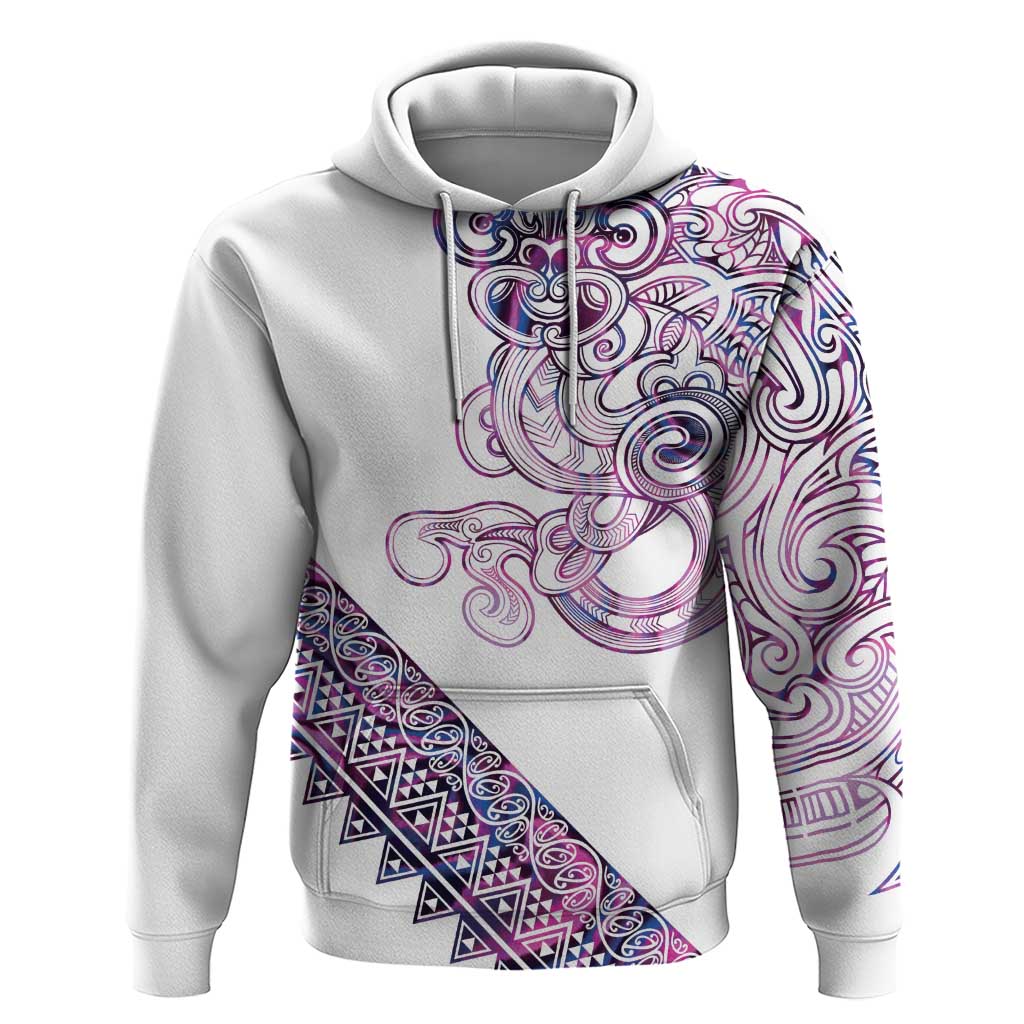 Mawhero Paua shell Kowhaiwhai Taniko Personalised Hoodie Taniwha Maori Tribal Style LT9 Pullover Hoodie Pink - Polynesian Pride