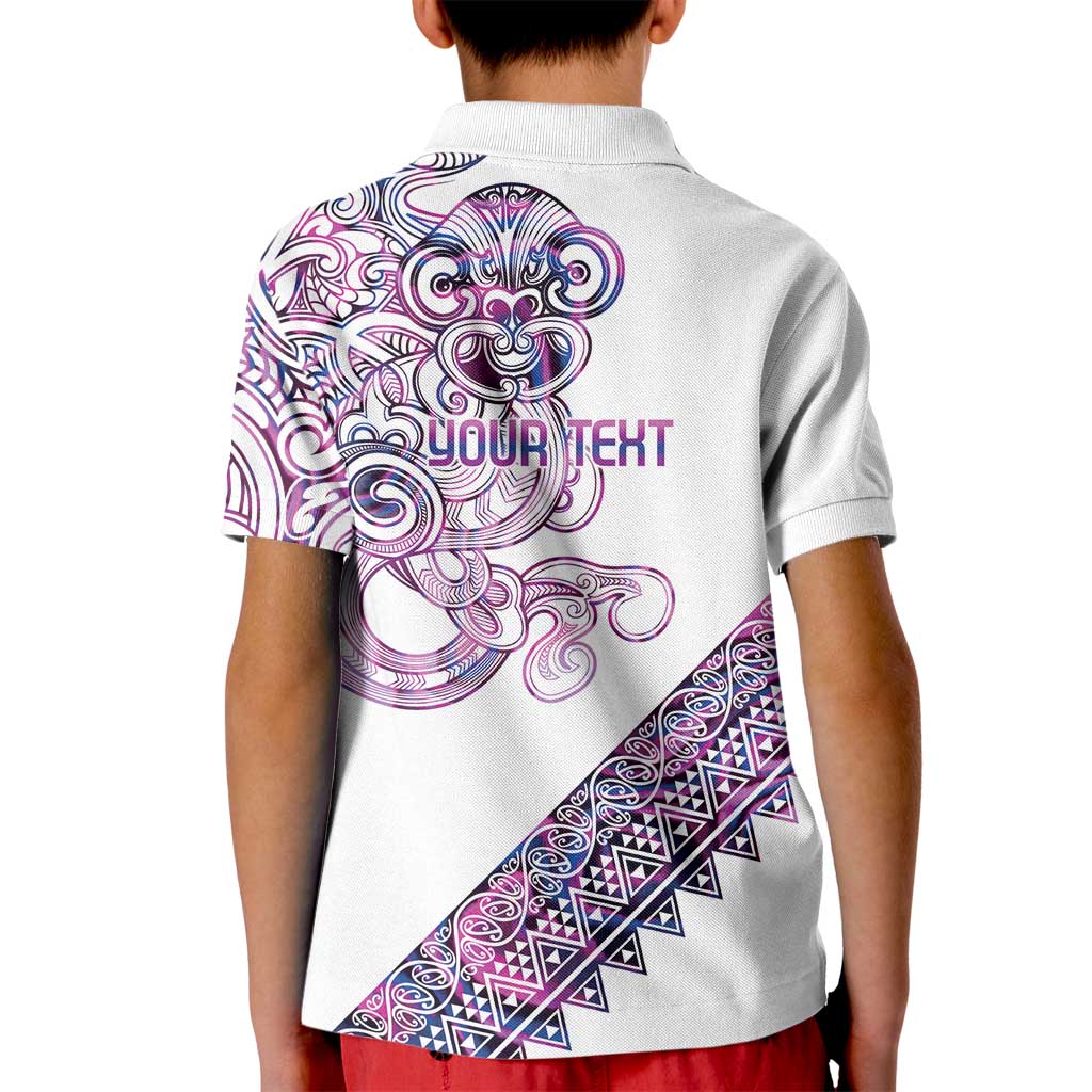 Mawhero Paua shell Kowhaiwhai Taniko Personalised Kid Polo Shirt Taniwha Maori Tribal Style LT9 - Polynesian Pride