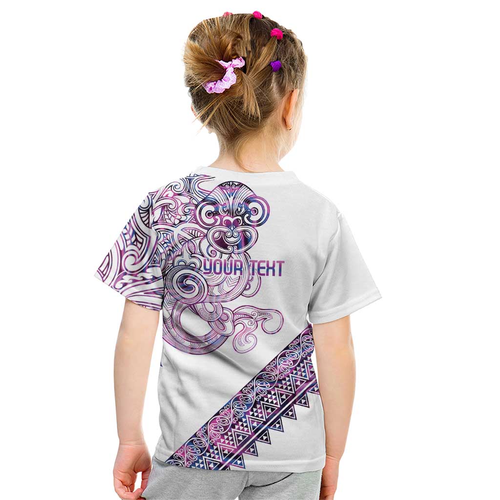 Mawhero Paua shell Kowhaiwhai Taniko Personalised Kid T Shirt Taniwha Maori Tribal Style LT9 - Polynesian Pride