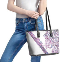 Mawhero Paua shell Kowhaiwhai Taniko Personalised Leather Tote Bag Taniwha Maori Tribal Style