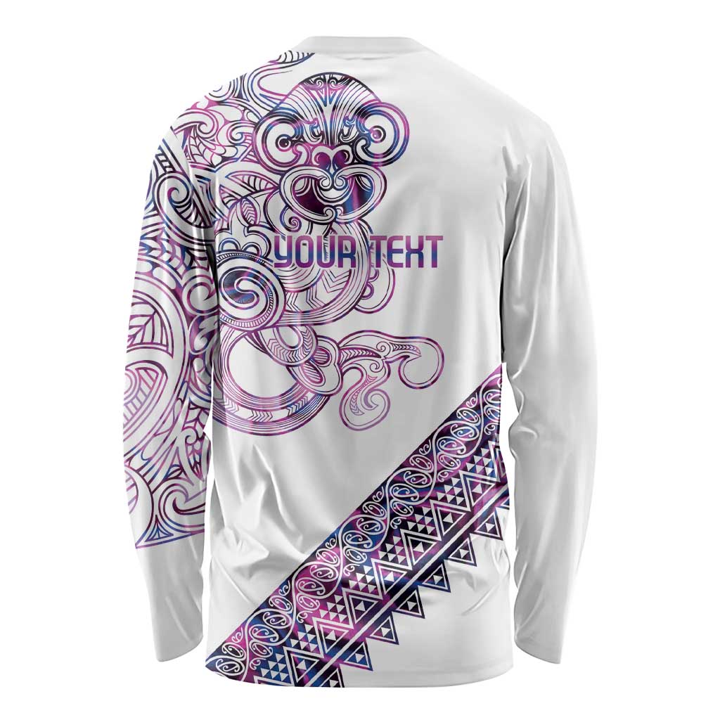 Mawhero Paua shell Kowhaiwhai Taniko Personalised Long Sleeve Shirt Taniwha Maori Tribal Style LT9 - Polynesian Pride