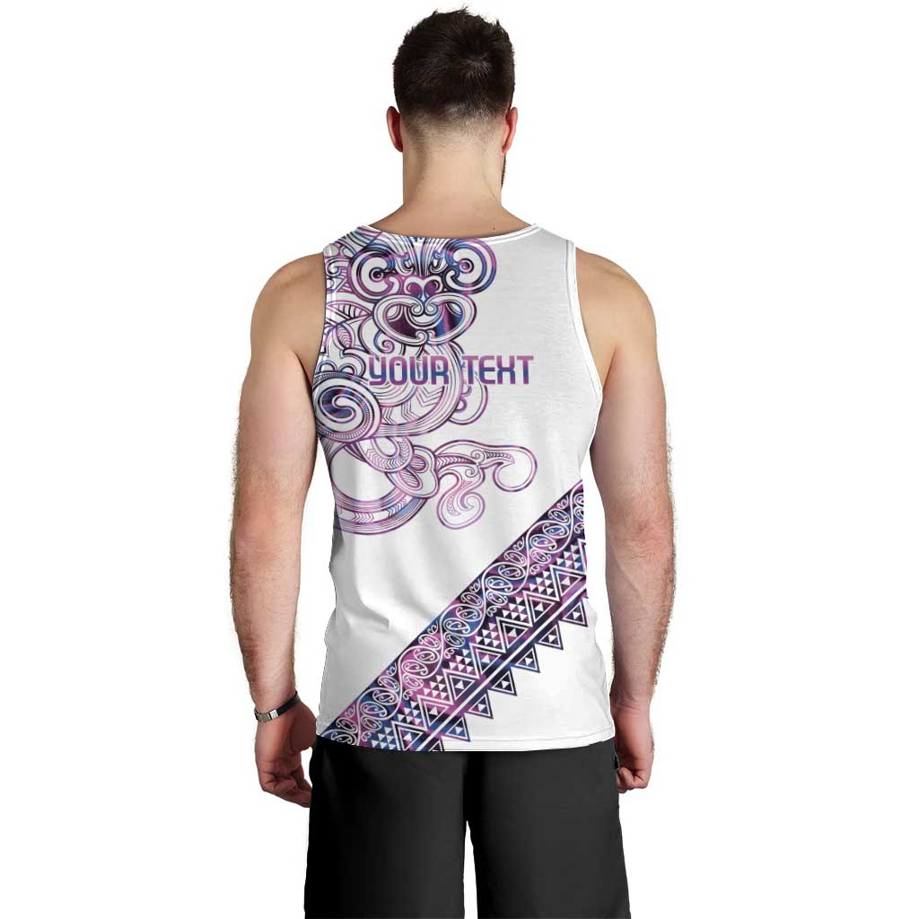 Mawhero Paua shell Kowhaiwhai Taniko Personalised Men Tank Top Taniwha Maori Tribal Style
