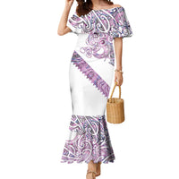 Mawhero Paua shell Kowhaiwhai Taniko Personalised Mermaid Dress Taniwha Maori Tribal Style