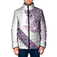 Mawhero Paua shell Kowhaiwhai Taniko Personalised Padded Jacket Taniwha Maori Tribal Style