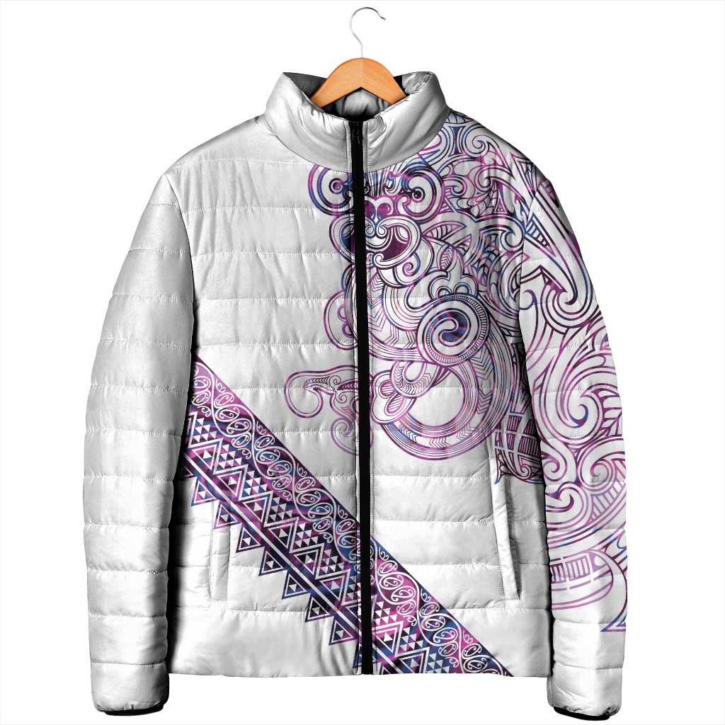 Mawhero Paua shell Kowhaiwhai Taniko Personalised Padded Jacket Taniwha Maori Tribal Style