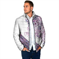 Mawhero Paua shell Kowhaiwhai Taniko Personalised Padded Jacket Taniwha Maori Tribal Style