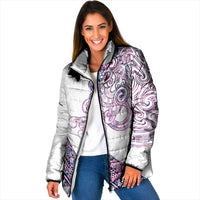 Mawhero Paua shell Kowhaiwhai Taniko Personalised Padded Jacket Taniwha Maori Tribal Style