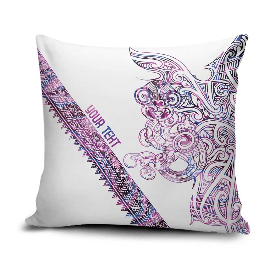 Mawhero Paua shell Kowhaiwhai Taniko Personalised Pillow Cover Taniwha Maori Tribal Style LT9 Pink - Polynesian Pride