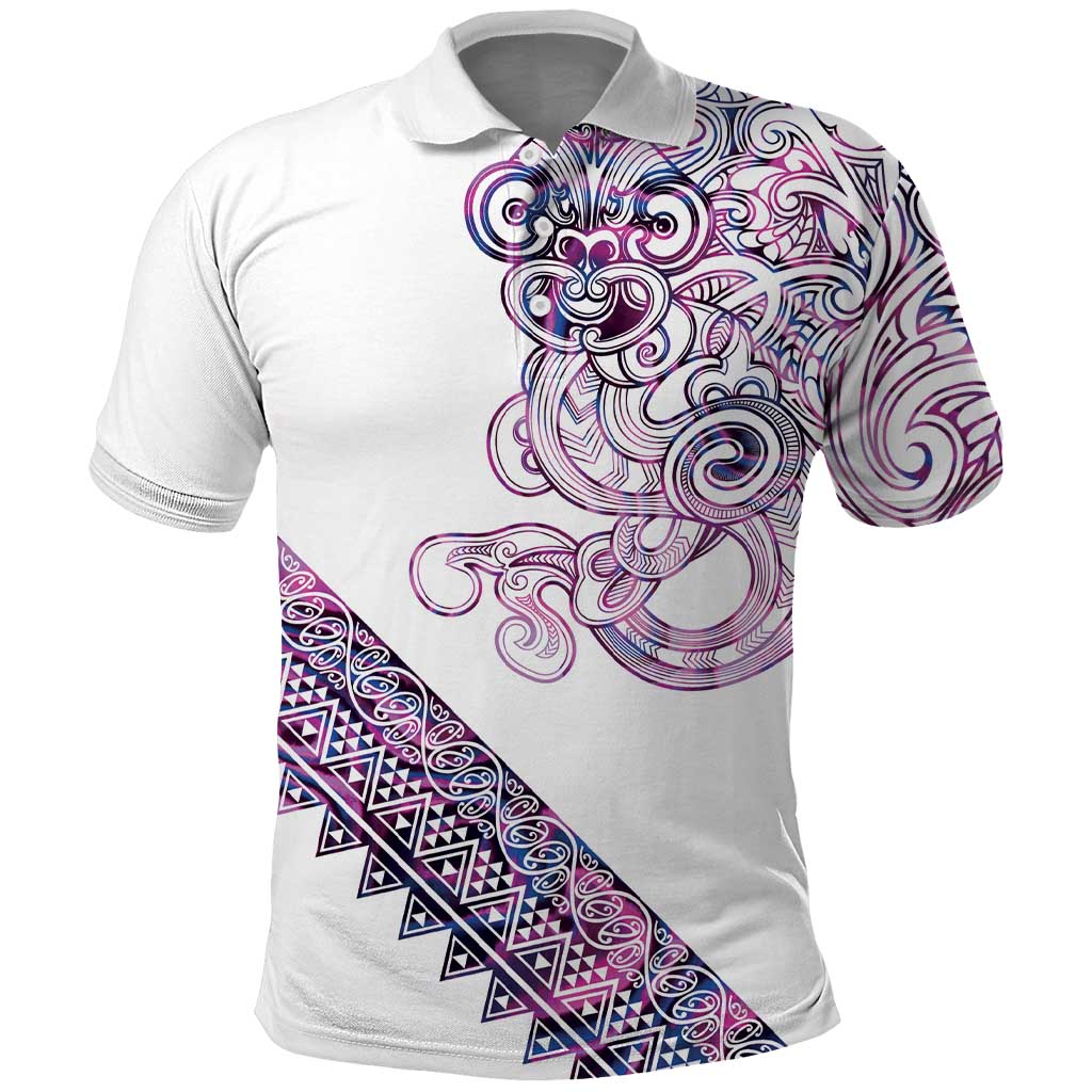 Mawhero Paua shell Kowhaiwhai Taniko Personalised Polo Shirt Taniwha Maori Tribal Style