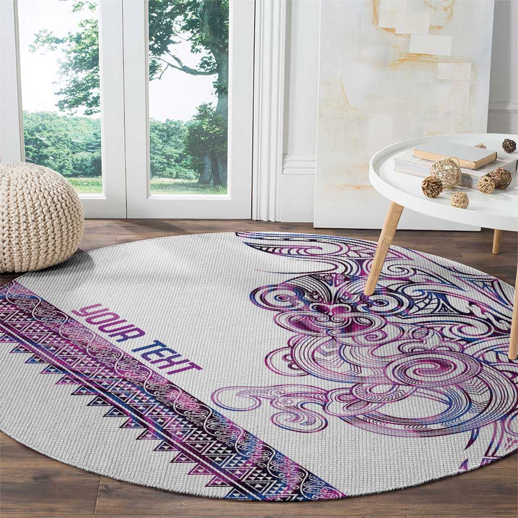 Mawhero Paua shell Kowhaiwhai Taniko Personalised Round Carpet Taniwha Maori Tribal Style LT9 - Polynesian Pride