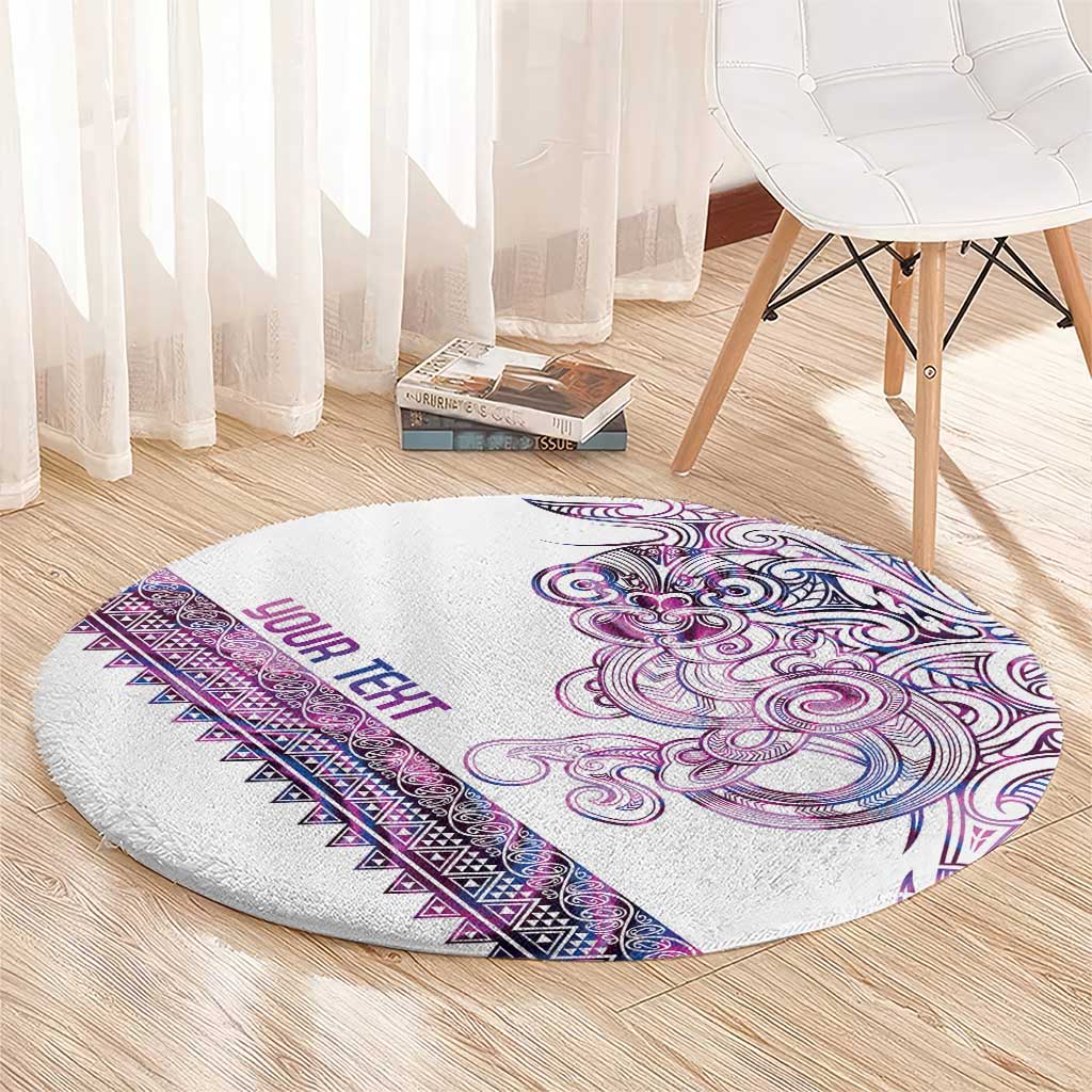Mawhero Paua shell Kowhaiwhai Taniko Personalised Round Carpet Taniwha Maori Tribal Style LT9 - Polynesian Pride
