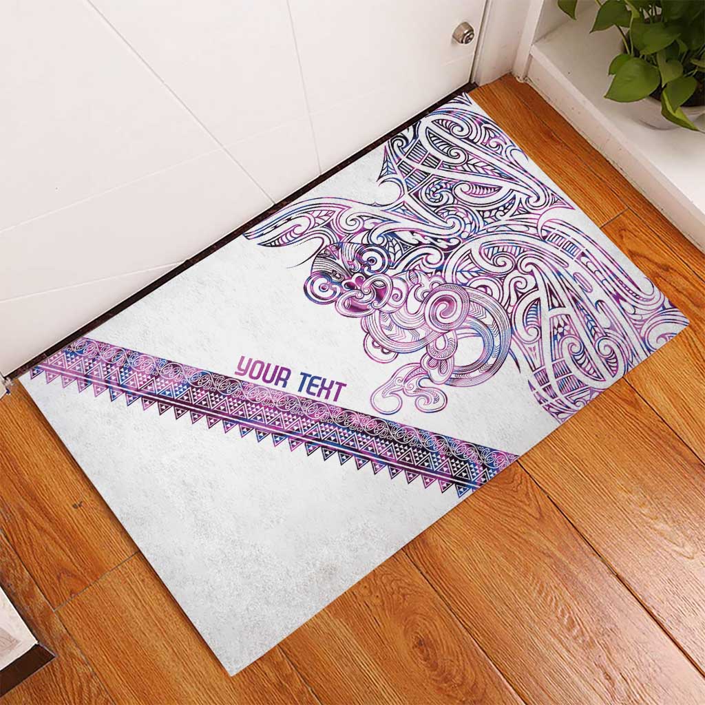 Mawhero Paua shell Kowhaiwhai Taniko Personalised Rubber Doormat Taniwha Maori Tribal Style LT9 - Polynesian Pride