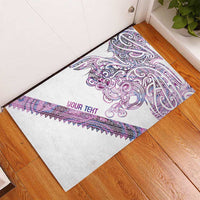 Mawhero Paua shell Kowhaiwhai Taniko Personalised Rubber Doormat Taniwha Maori Tribal Style LT9 - Polynesian Pride