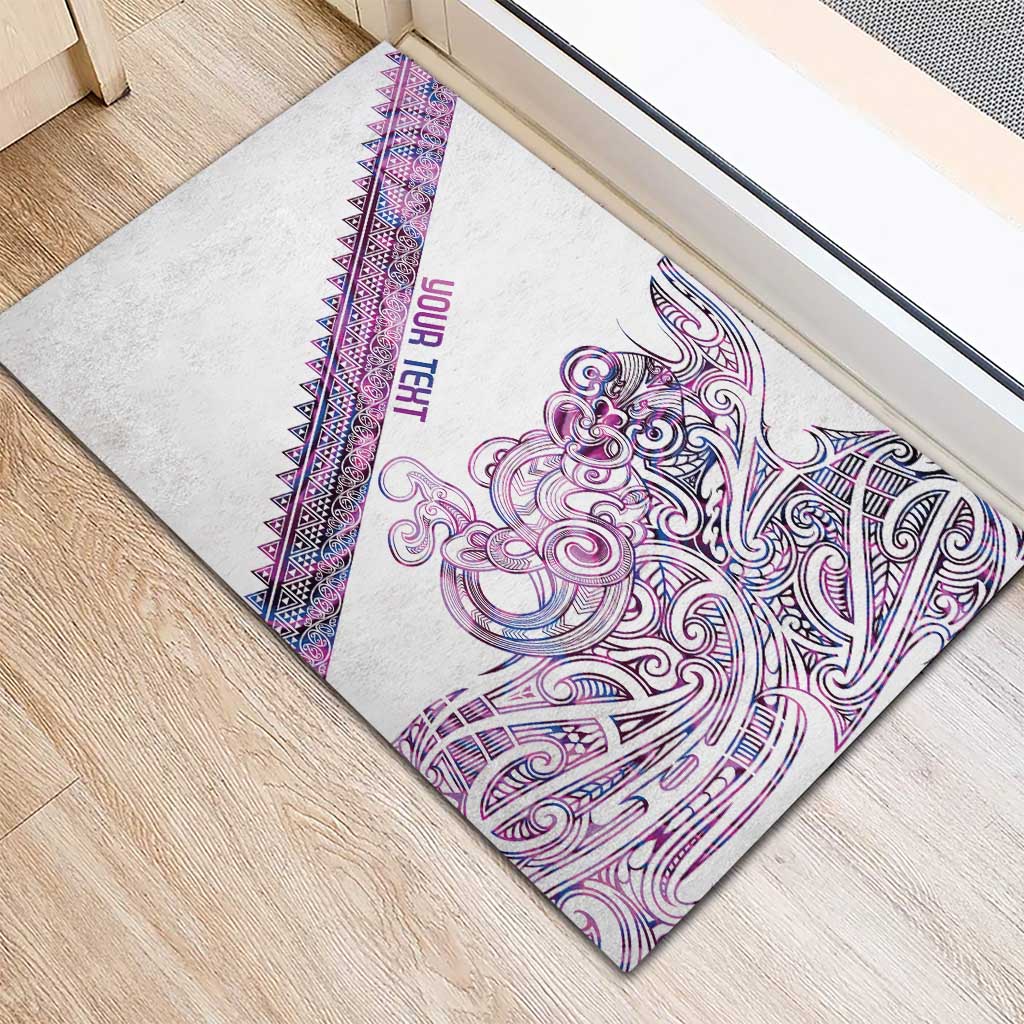 Mawhero Paua shell Kowhaiwhai Taniko Personalised Rubber Doormat Taniwha Maori Tribal Style LT9 - Polynesian Pride