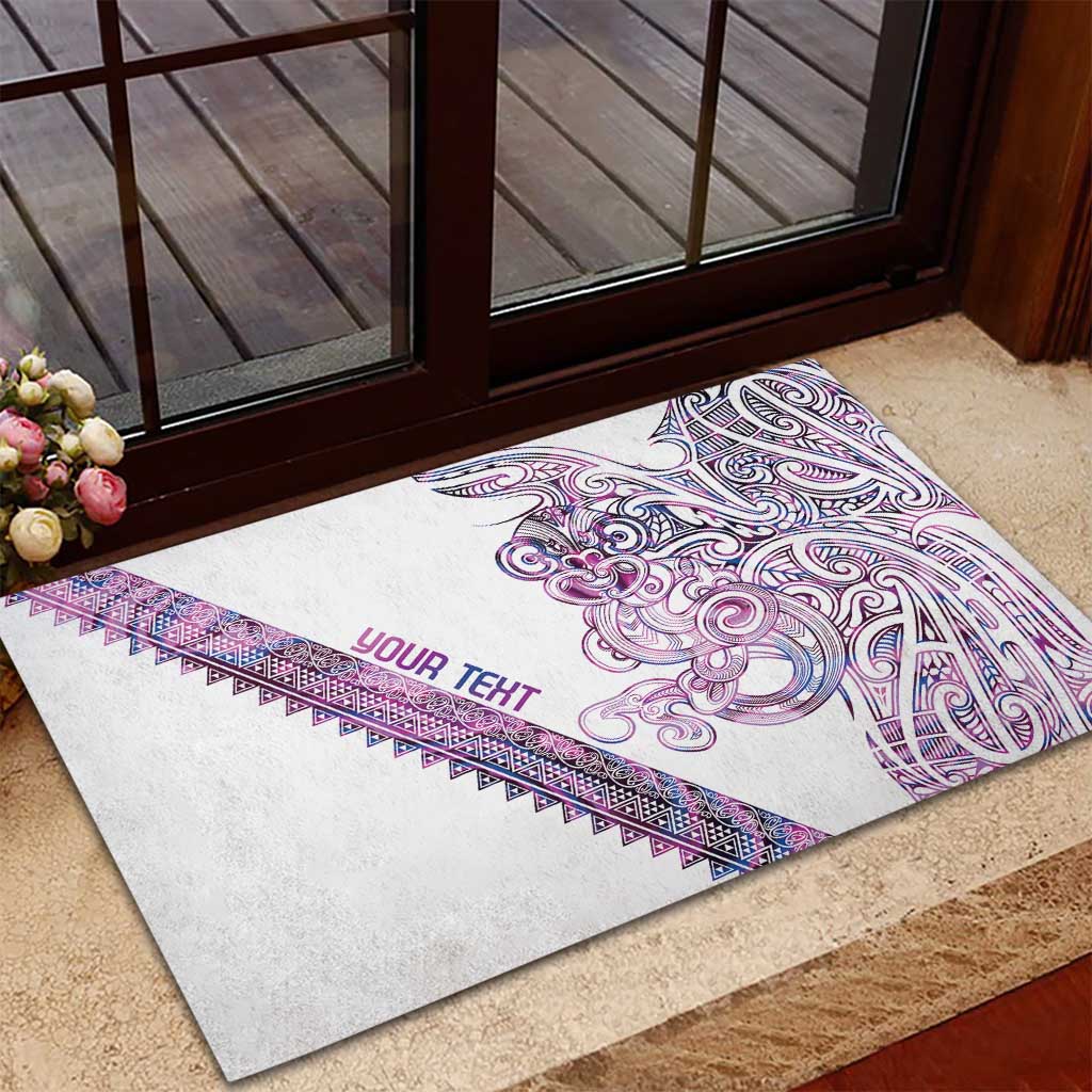 Mawhero Paua shell Kowhaiwhai Taniko Personalised Rubber Doormat Taniwha Maori Tribal Style LT9 - Polynesian Pride