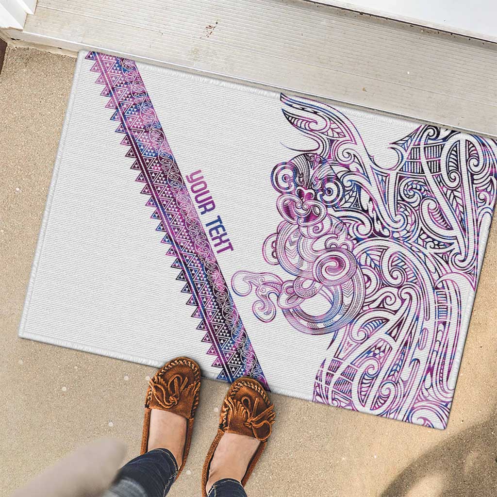 Mawhero Paua shell Kowhaiwhai Taniko Personalised Rubber Doormat Taniwha Maori Tribal Style LT9 - Polynesian Pride