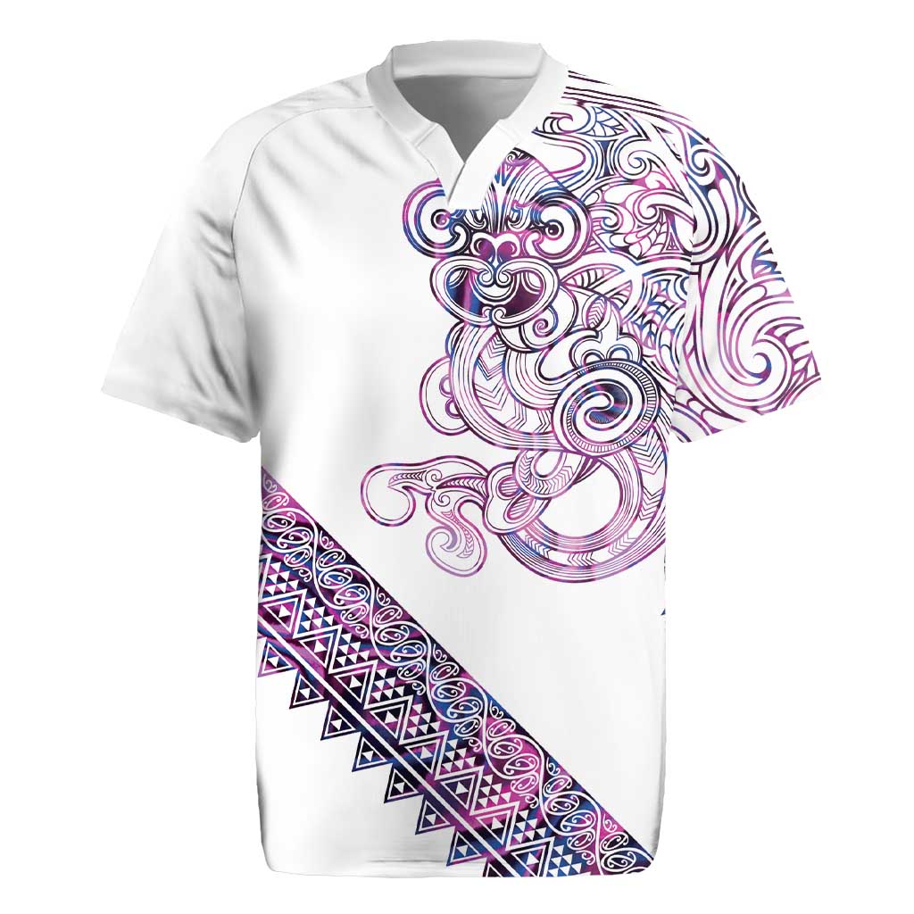 Mawhero Paua shell Kowhaiwhai Taniko Personalised Rugby Jersey Taniwha Maori Tribal Style LT9 Pink - Polynesian Pride